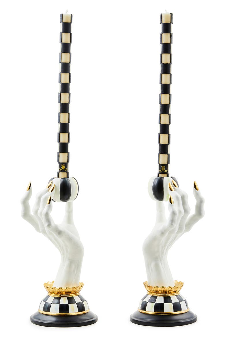 Haunted House Spooky Hand Candle Holder, Main, color, WHITE
