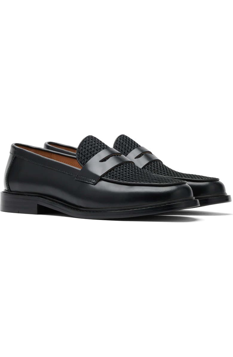 MARC NOLAN Ms. Calum Leather Penny Loafers, Alternate, color, Black