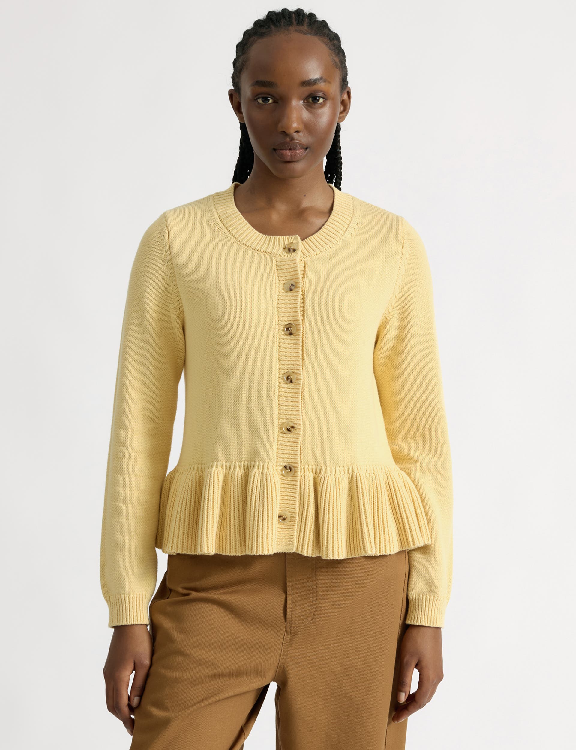 Peplum Cotton Cardigan