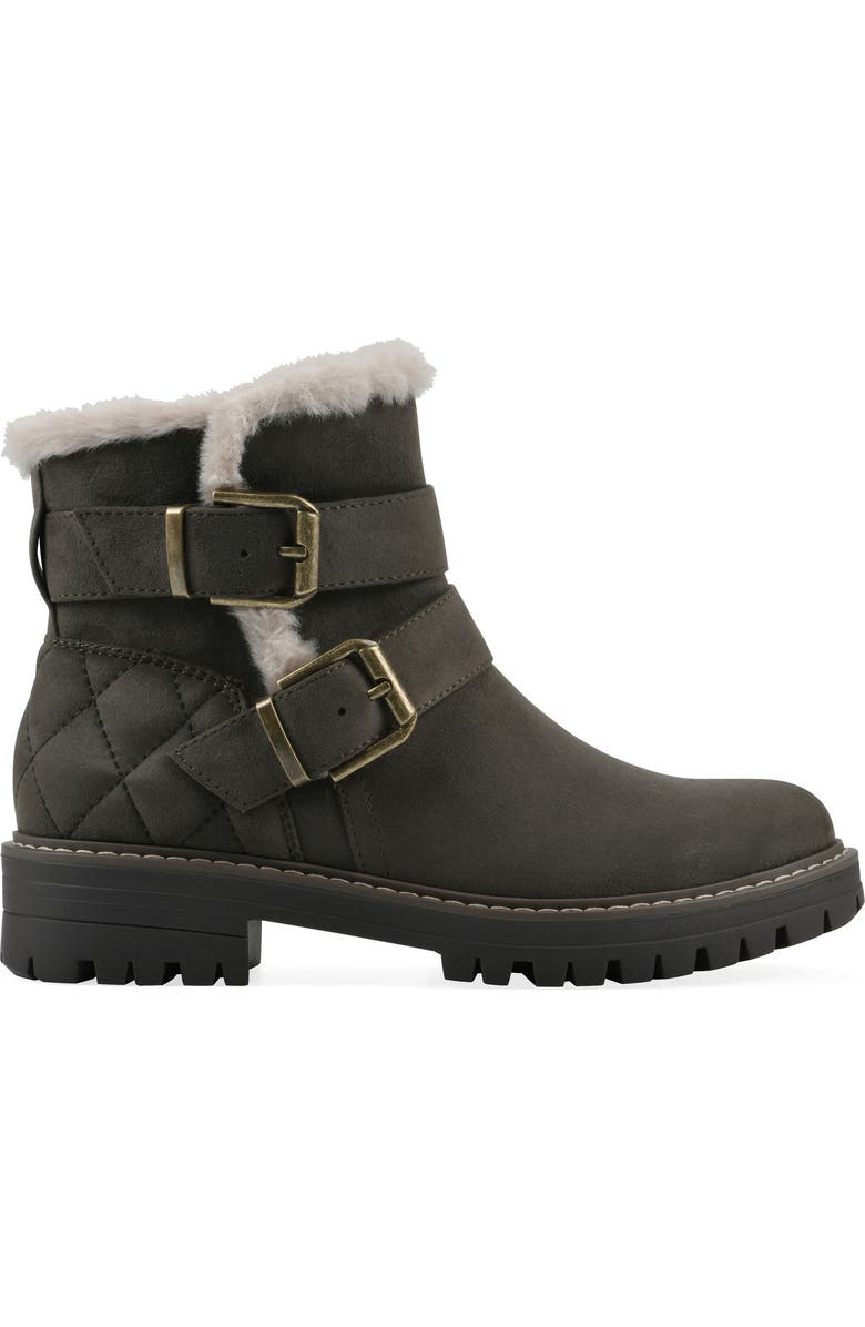 CLIFFS BY WHITE MOUNTAIN Marvin Faux Fur Lined Bootie, Alternate, color, Olive/ Fabric