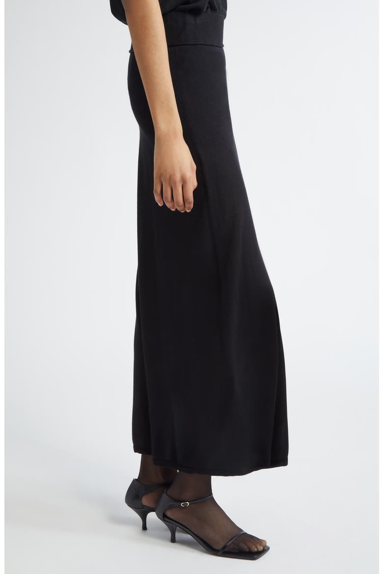 Long Knit Skirt, Alternate, color, BLACK