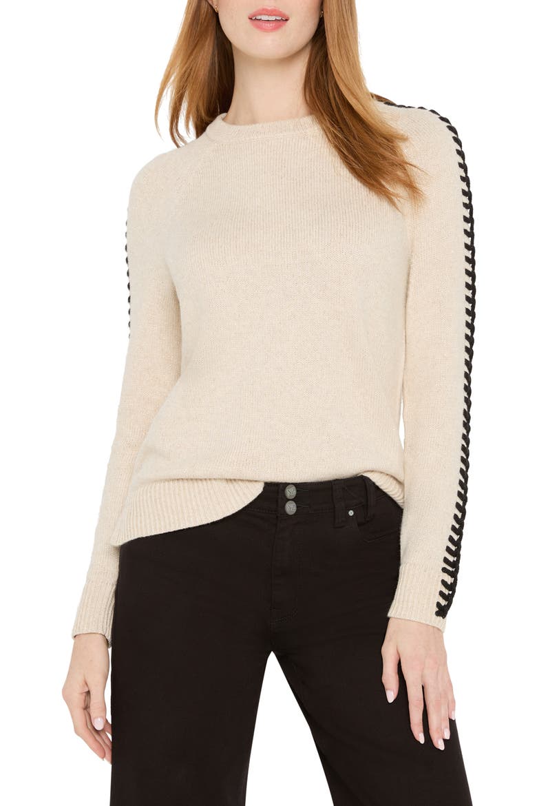 Dashing Down Metallic Sweater, Main, color, PALE SISAL