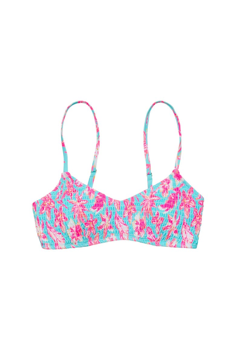 Snapper Rock Women's Shirred Bikini Top, Main, color, Tropical Glow