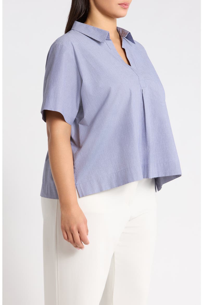 Johnny Collar Organic Cotton Top, Alternate, color, INFINITY