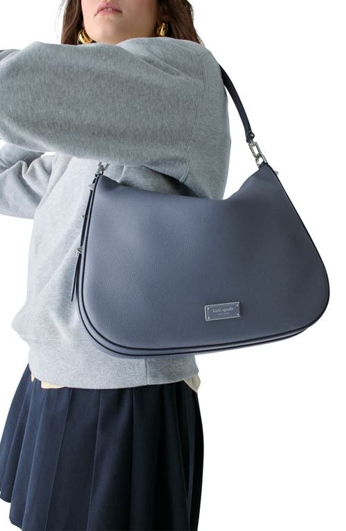 Kate Spade New York Large Liv Pebble Leather Hobo Bag In Gray