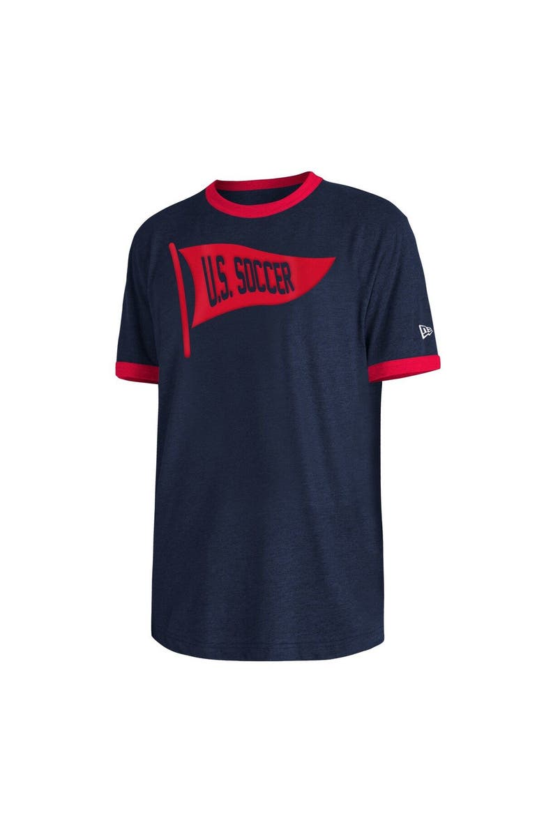 New Era Men's New Era Navy USMNT Throwback Ringer T-Shirt, Alternate, color, 