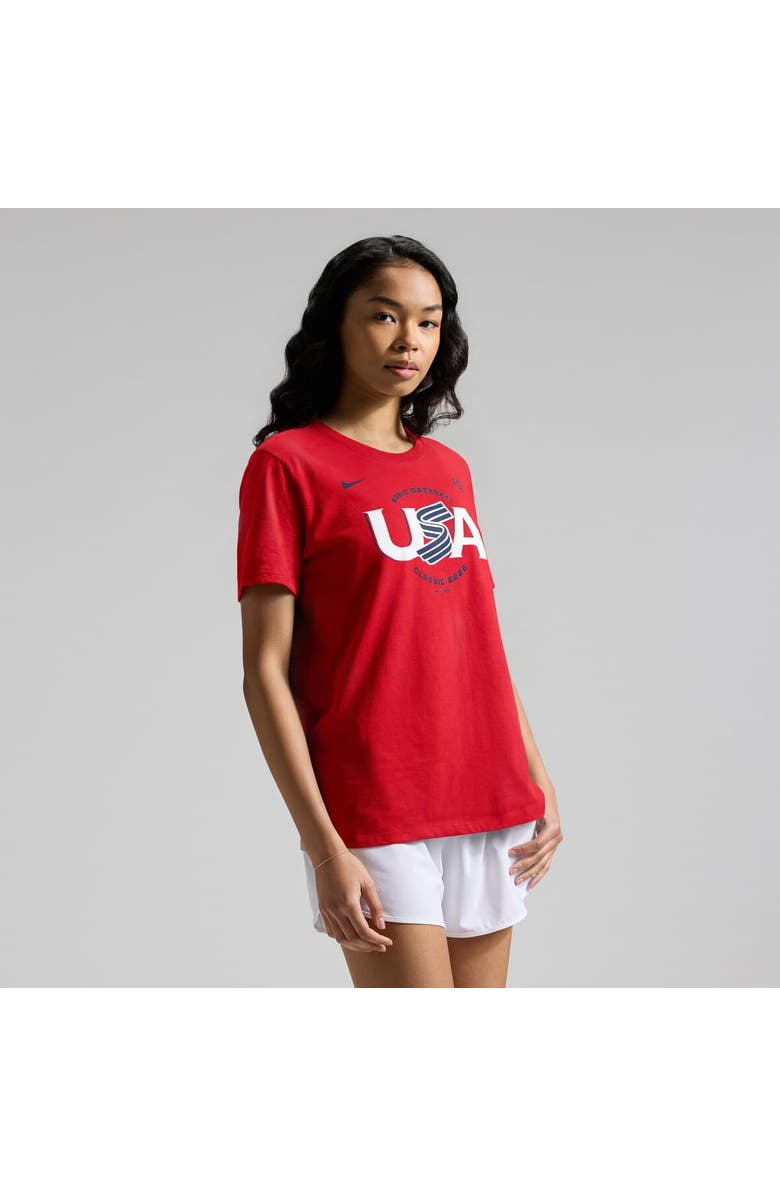 Nike Women's Nike  Red USA Baseball 2026 World Baseball Classic Script T-Shirt, Main, color, Red