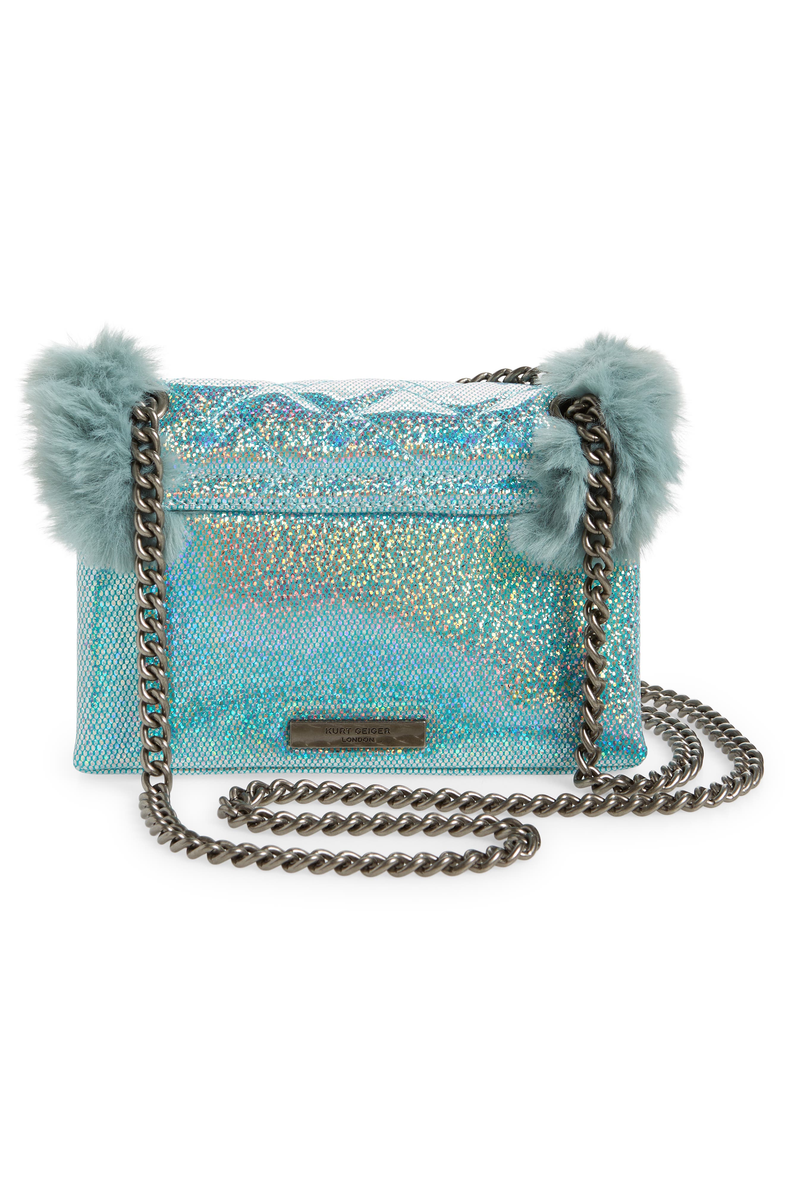 Kurt Geiger London Mini Kensington Faux Fur Crossbody Bag, Alternate, color, 