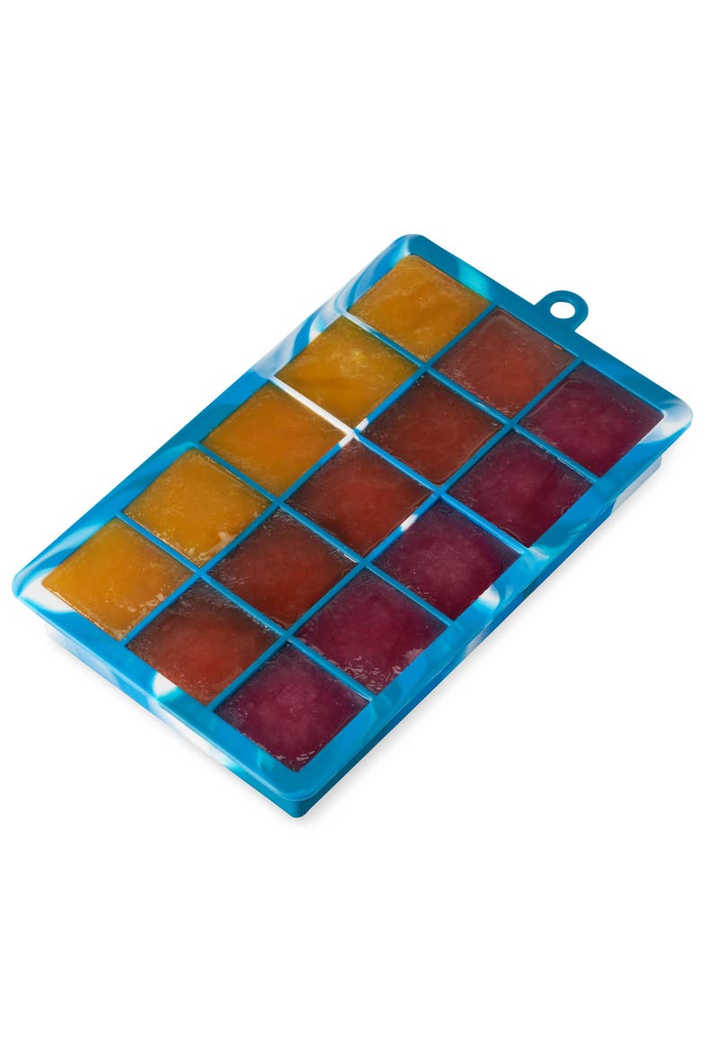 1.25" Ice Cube Tray with Lid, Alternate, color, Blue Marble