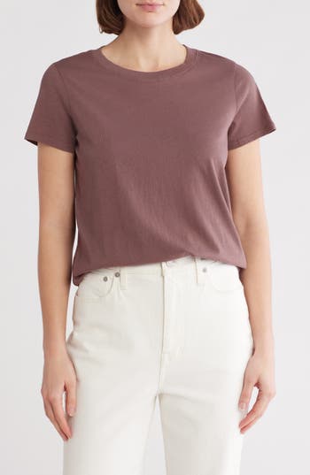 Shop Madewell Vintage Crewneck Cotton T-shirt In Chalked Fig