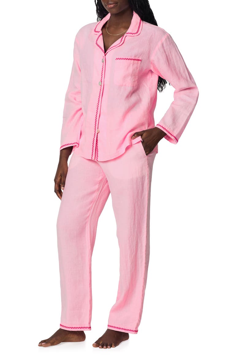 Linen Pajamas, Alternate, color, PINK LADY