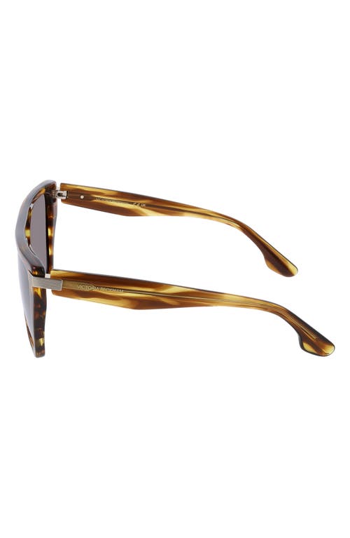 Victoria Beckham 57mm Modified Rectangular Sunglasses In Brown