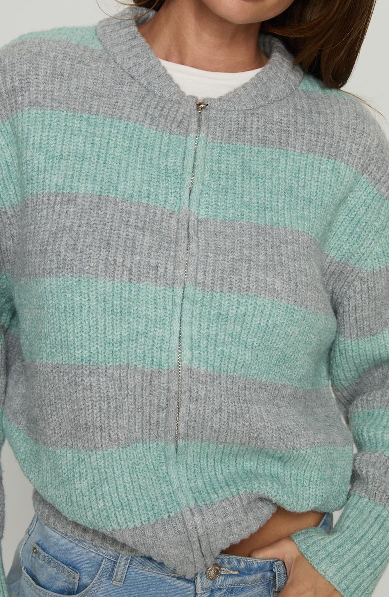 Princess Polly Queena Stripe Zip Cardigan, Alternate, color, 