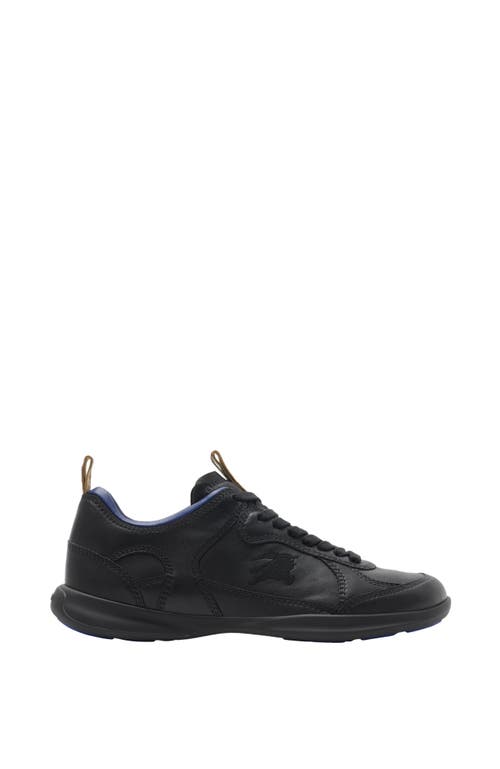 Shop Burberry Leather Matrix Sneakers In Black