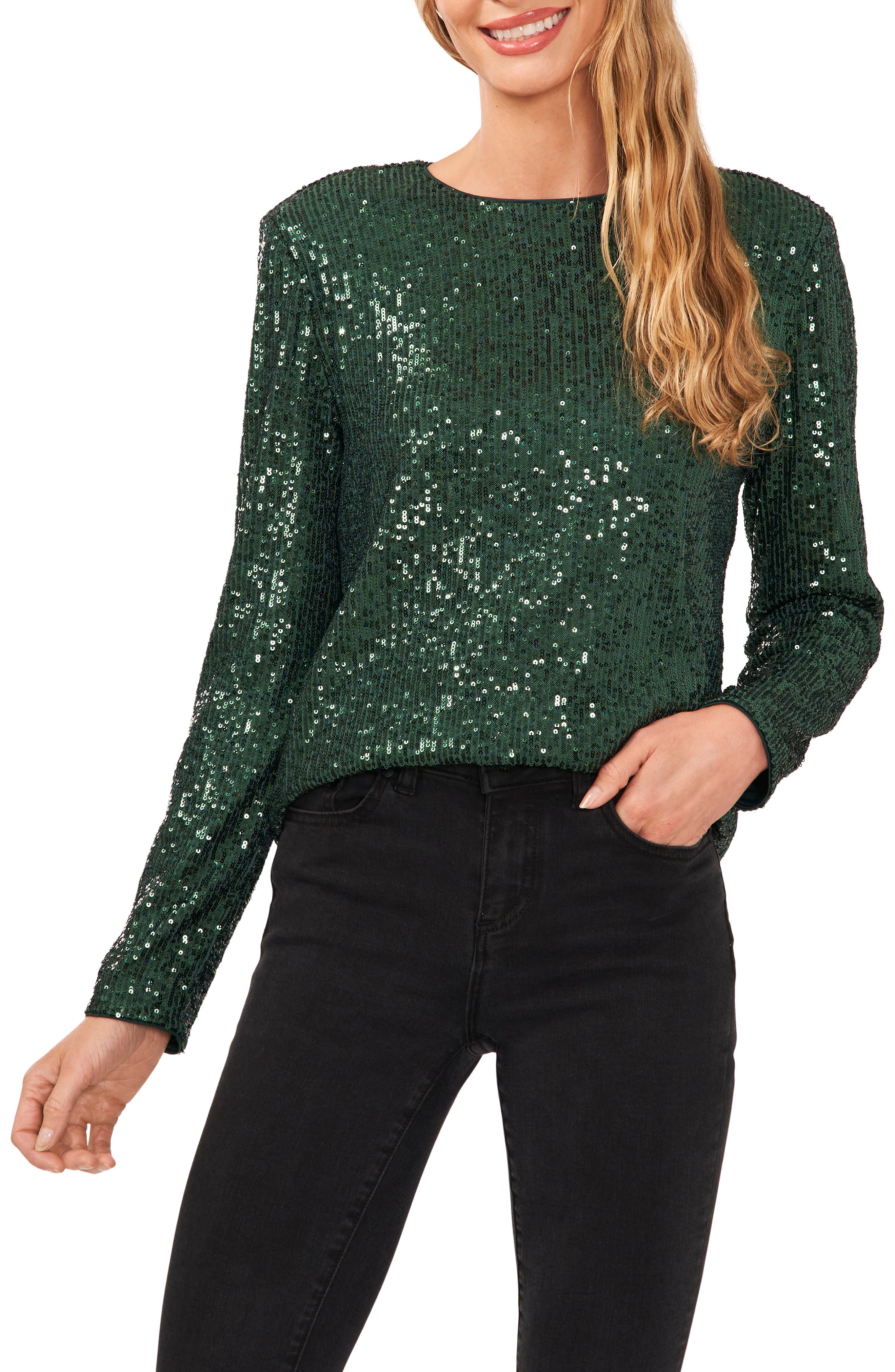 Sequin Long Sleeve Top