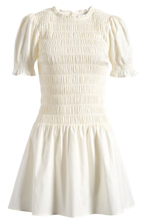 Reformation Leannah Smocked Stretch Organic Cotton Minidress