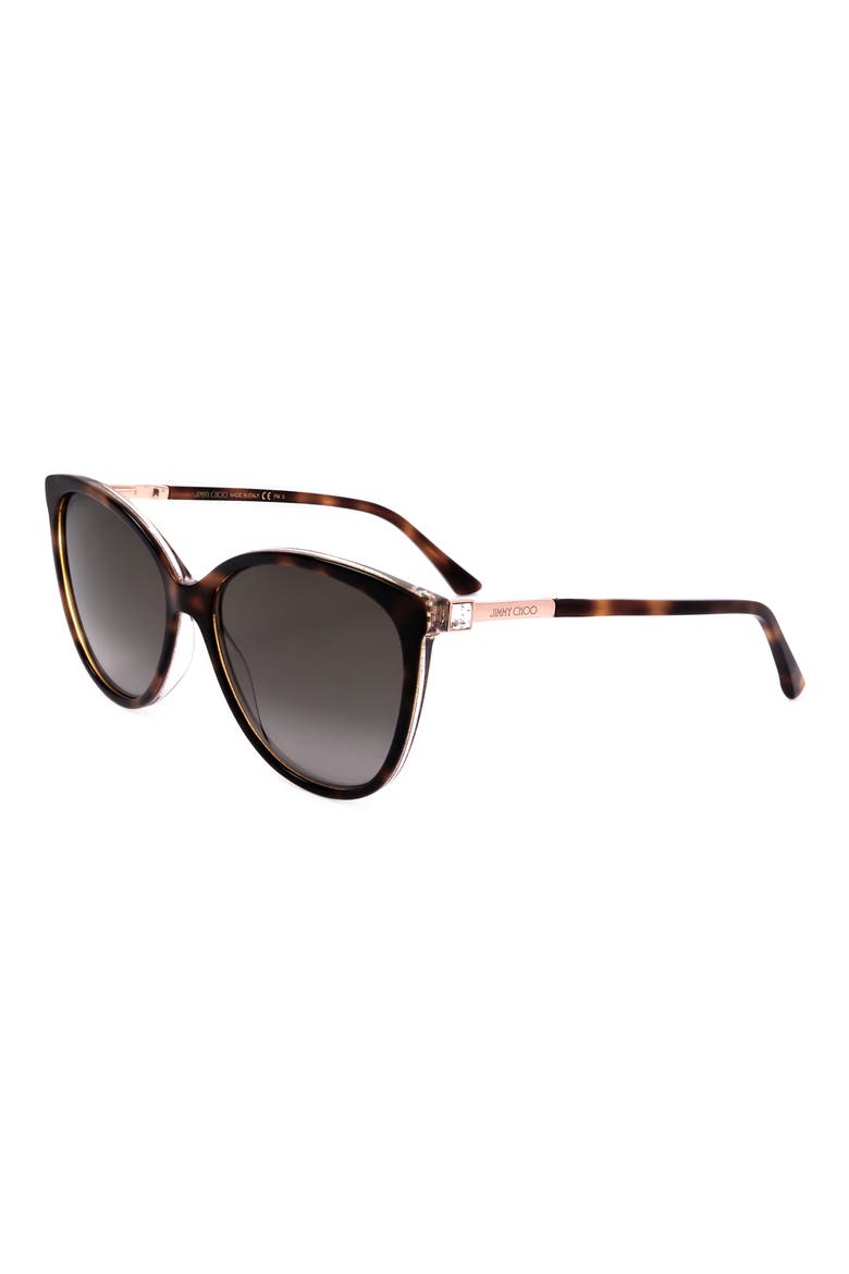 58mm Cat Eye Sunglasses, Alternate, color, HAVANA PINK