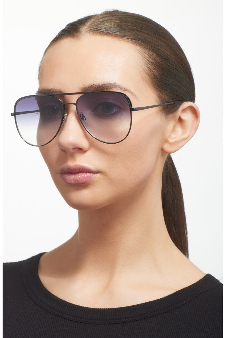 Gradient Aviator Sunglasses, Alternate, color, BLACK