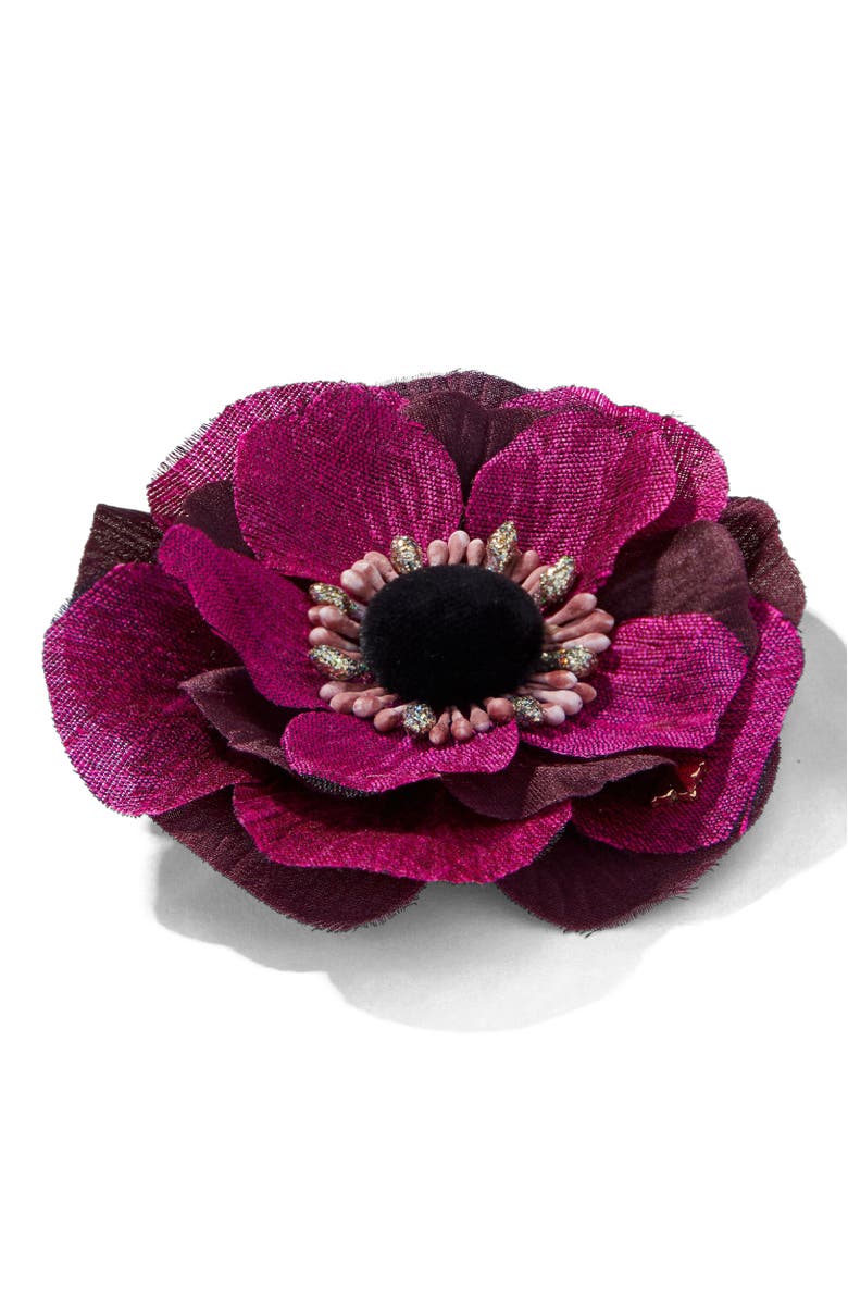 Helena Simon The Magenta Anemone Floral Brooch, Alternate, color, Magenta