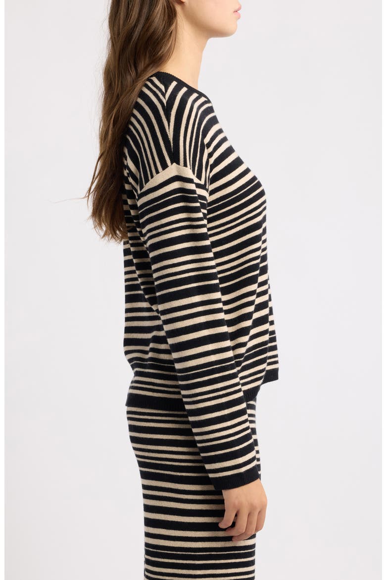Throwback Studio Stripe Cotton & Cashmere Sweater, Alternate, color, COASTAL COAL STRIPE