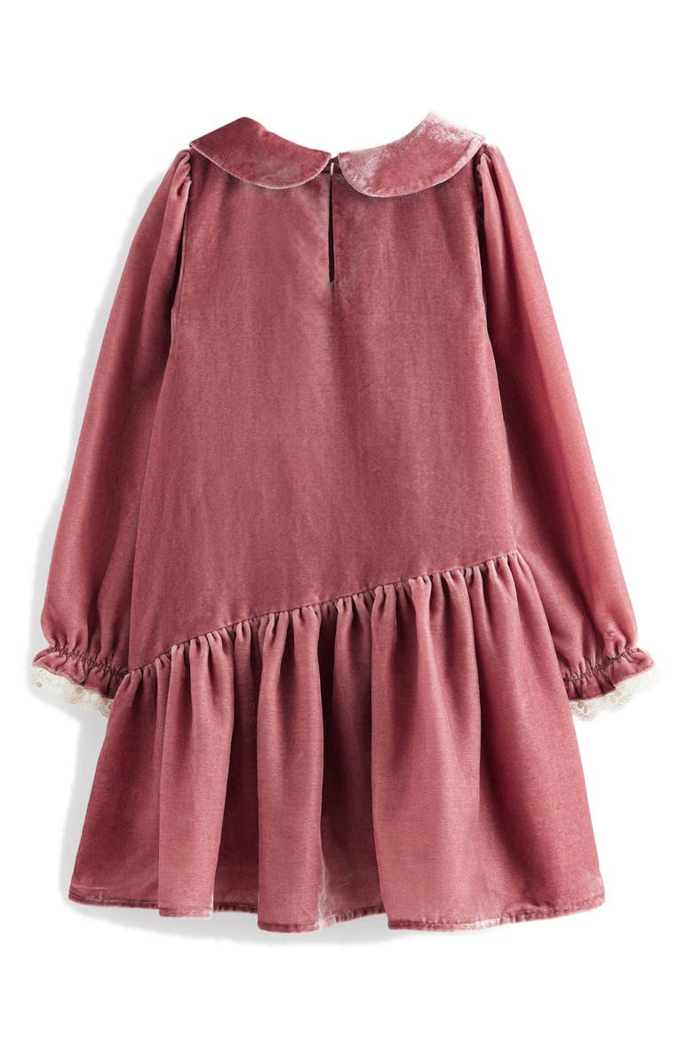 Laura Ashley Kids' Long Sleeve Velvet Party Dress, Alternate, color, Pink