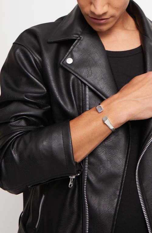 Unode50 Rigid Sterling Silver-plated Bracelet Smooth Finish And Square Shape In Silver