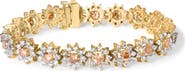 Haus of Brilliance 14K Gold 8.00 Cttw Diamond Floral Cluster Halo Link Bracelet