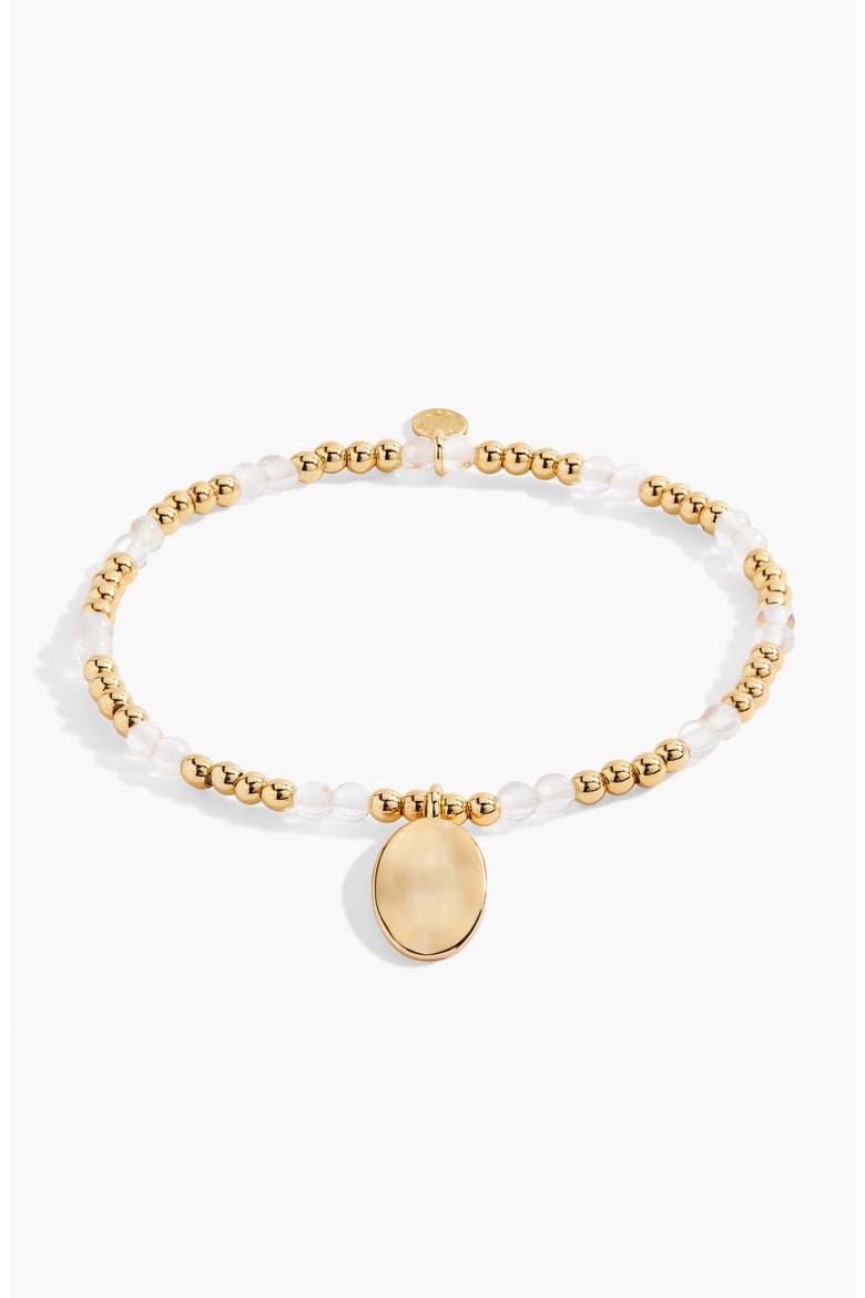 Birthstone A Little Bracelet in Gold-Tone Plating, Alternate, color, April