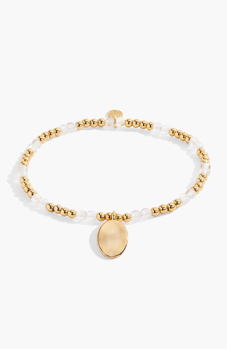 A Littles & Co Birthstone A Little April Bracelet in Gold-Tone Plating, Main, color, Metallic Gold