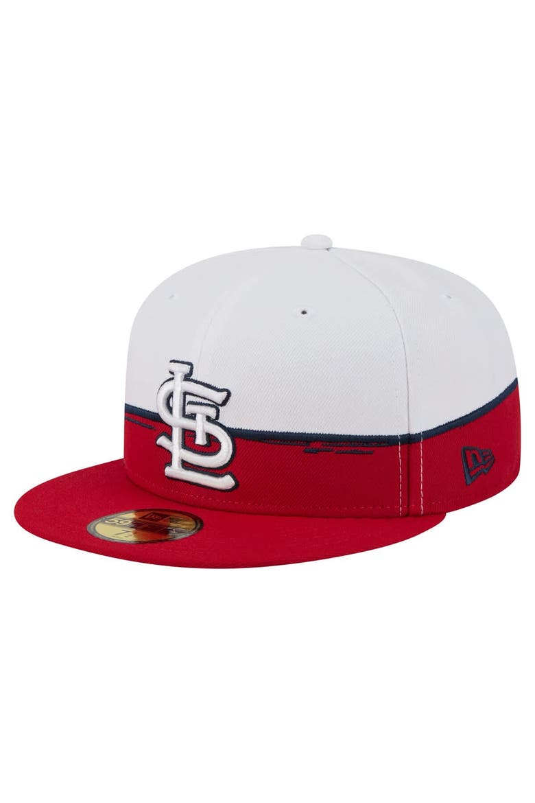 Men's New Era  Red/White St. Louis Cardinals Paint Stroke 59FIFTY Fitted Hat, Alternate, color, Red