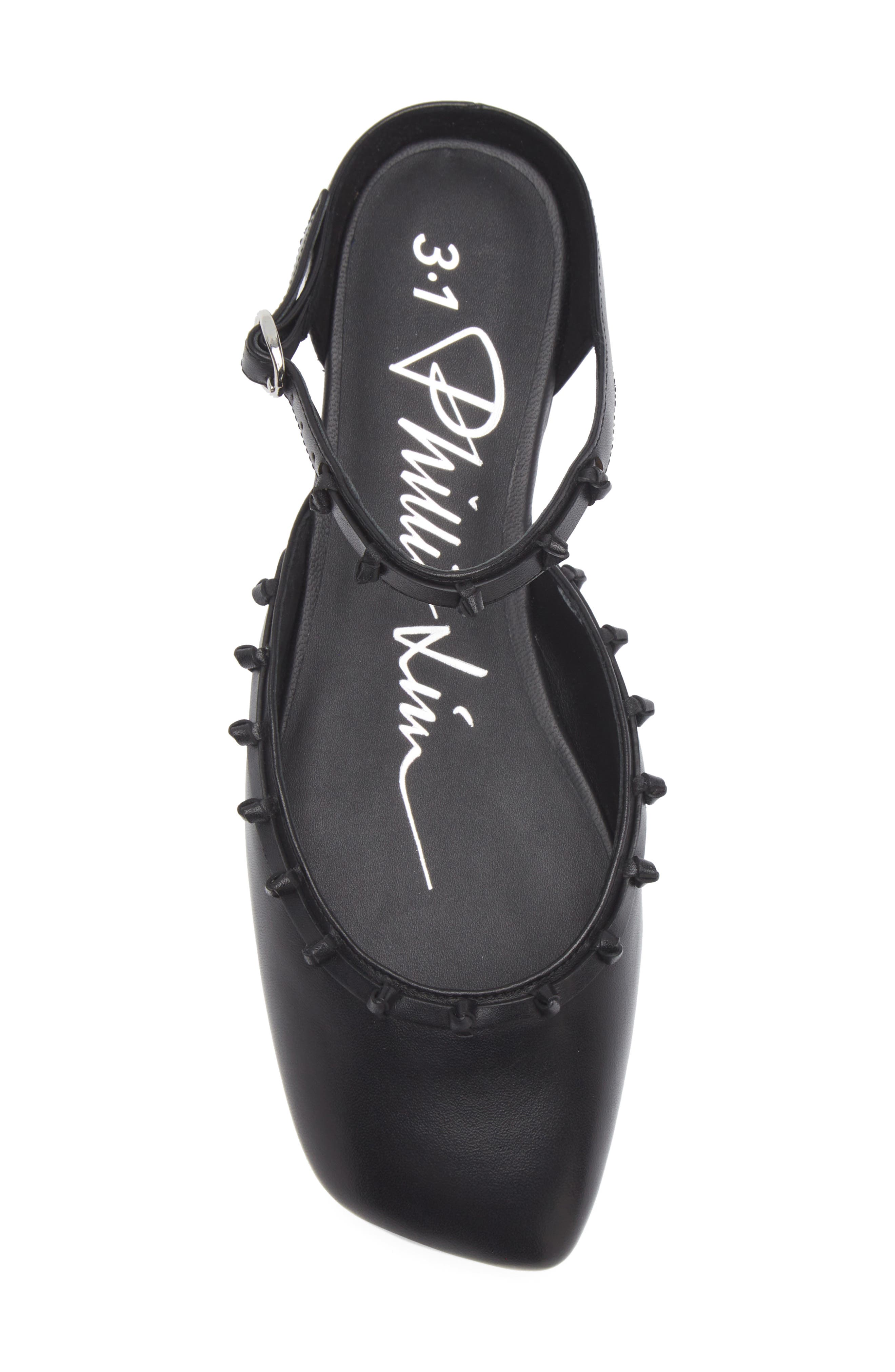 3.1 Phillip Lim Mary Jane Leather Flat, Alternate, color, Black