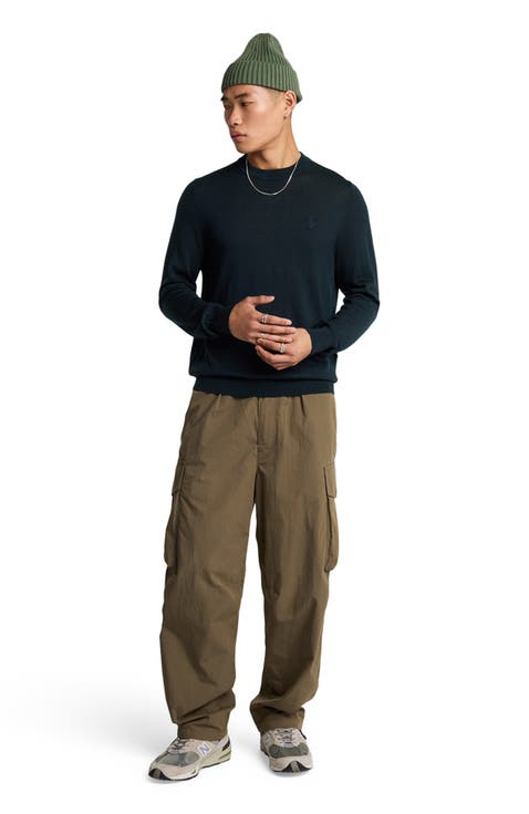 Tonal Eagle Merino Crew Neck Sweater