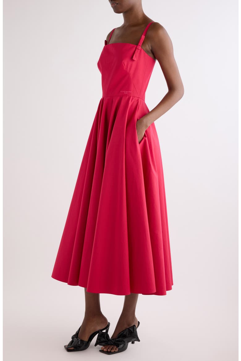Sliced Cotton Poplin Dress, Alternate, color, LIPSTICK PINK