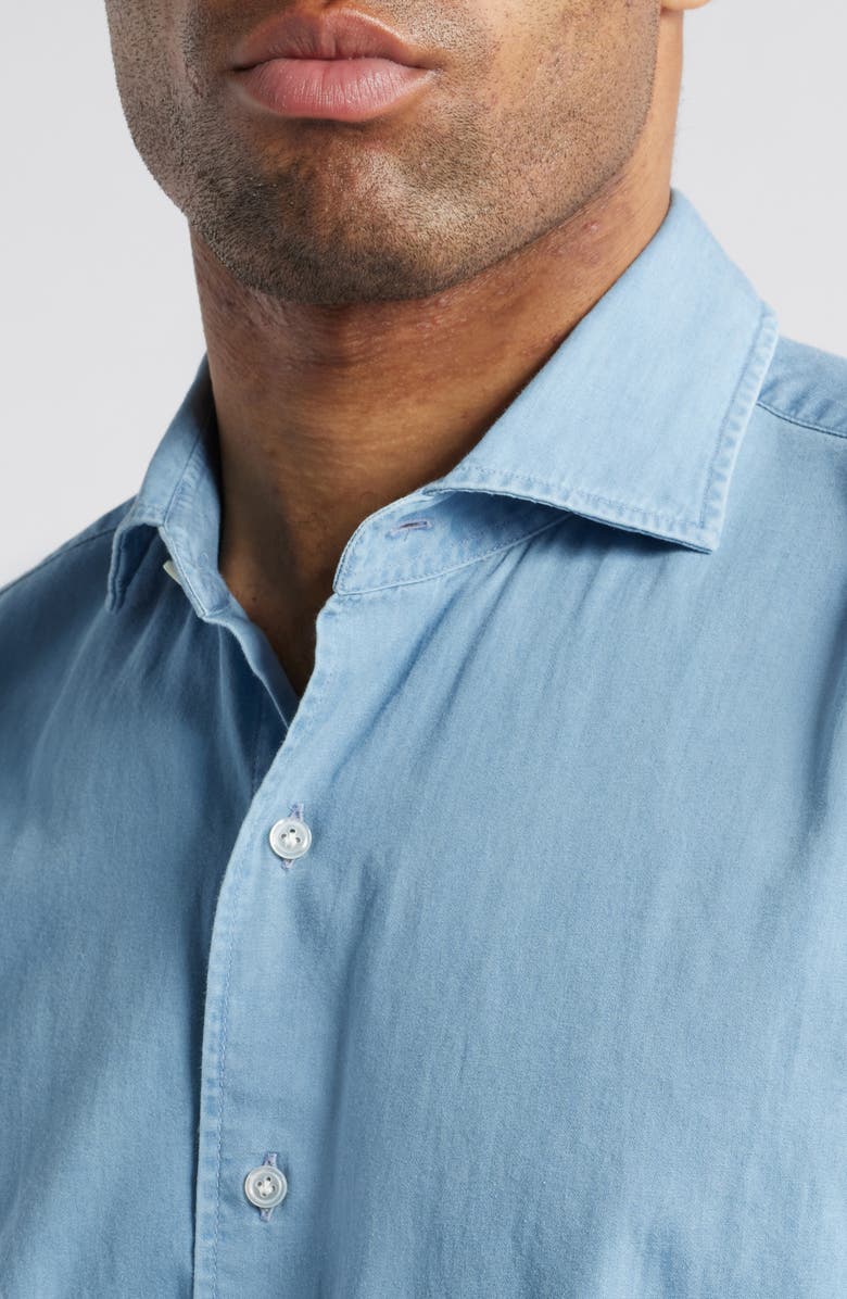 Peter Millar Crown Crafted Elio Cotton Button-Up Shirt, Alternate, color, Light Indigo