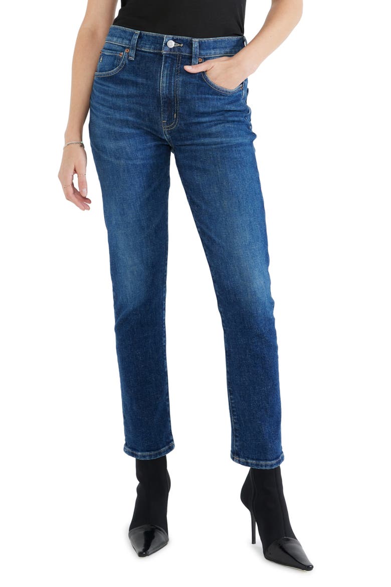Scarlet Raw Hem Slim Fit Jeans, Main, color, CHROME DIOPSIDE