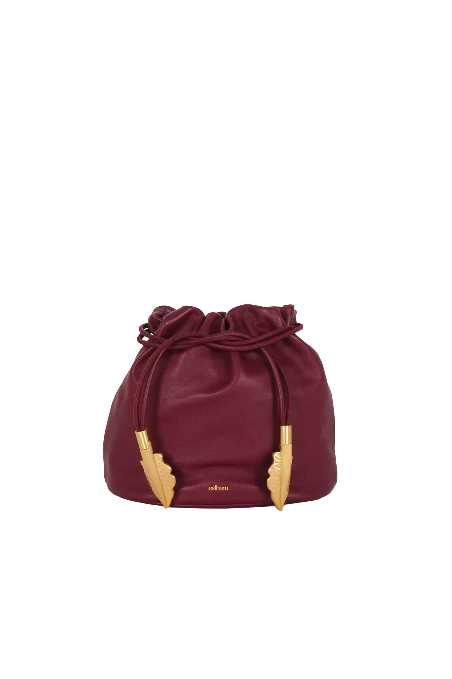 Leather Pouch Bag, Main, color, Burgundy