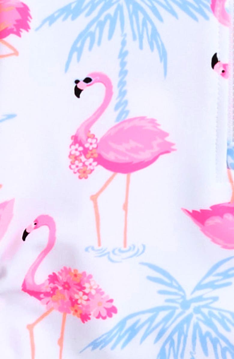 Flapdoodles Kids' Long Sleeve Half Zip One-Piece Swimsuit, Alternate, color, 