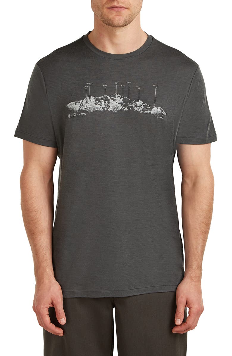 Icebreaker Merino 150 Tech Lite Graphic T-Shirt, Main, color, Obsidian