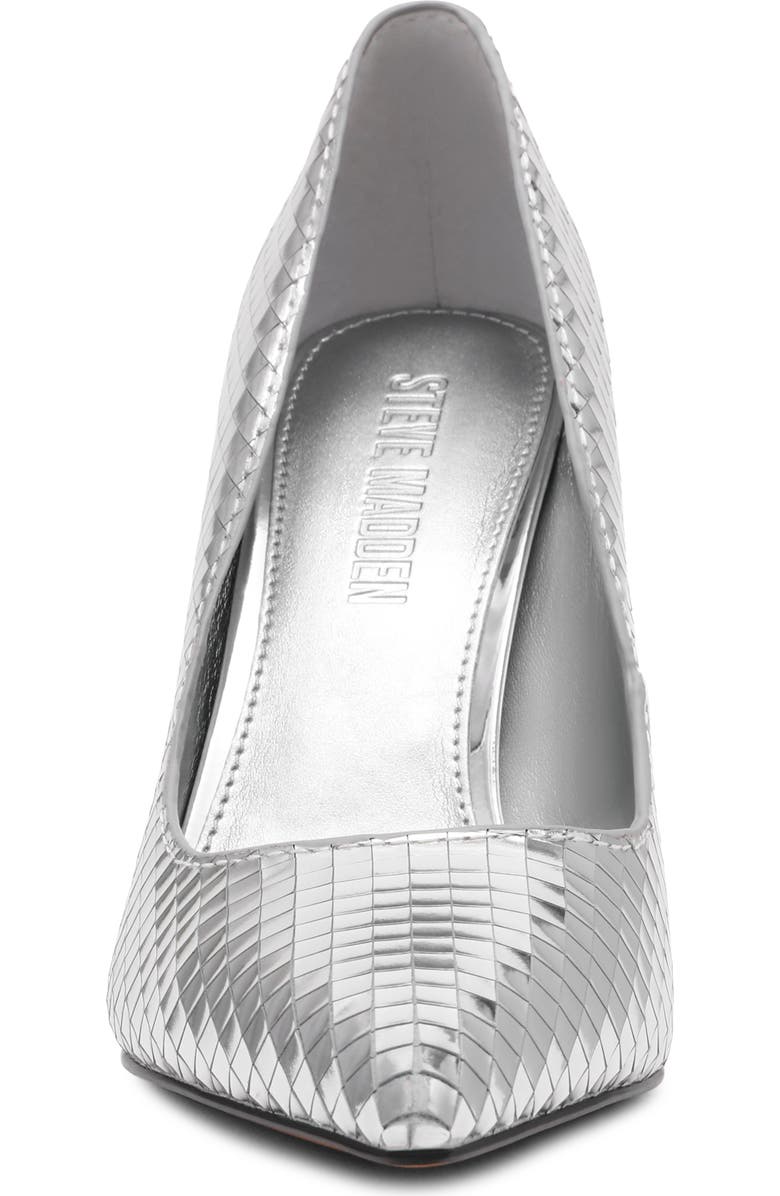 Steve Madden Noir Pointed Toe Pump, Alternate, color, Silver Disco