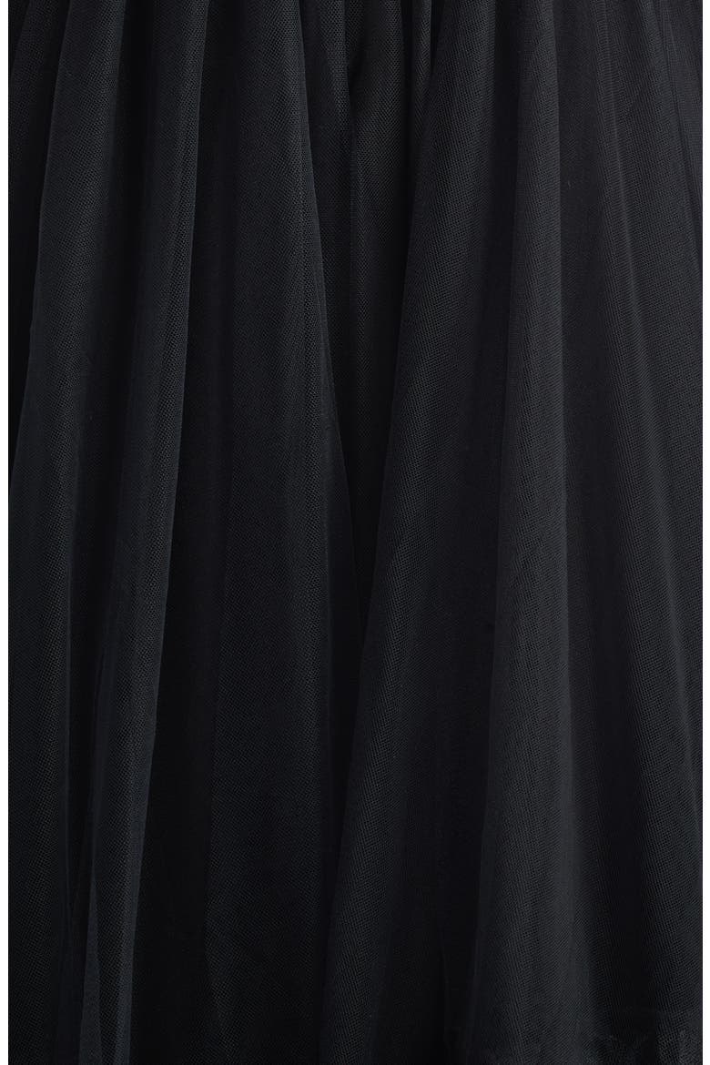 Lunelle Strapless Mixed Media Midi Dress, Alternate, color, BLACK
