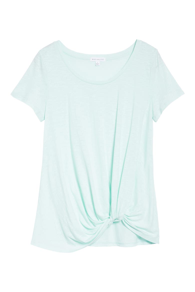 Twist Front Tee, Alternate, color, GREEN LILY