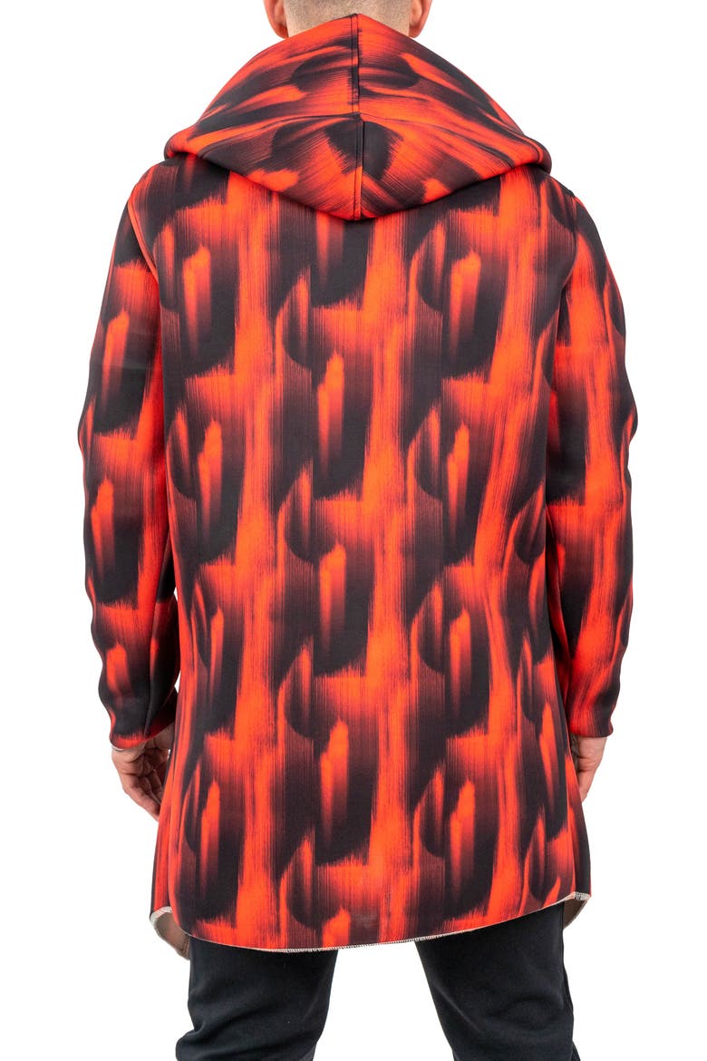 Hooded Longline Jacket, Alternate, color, RED