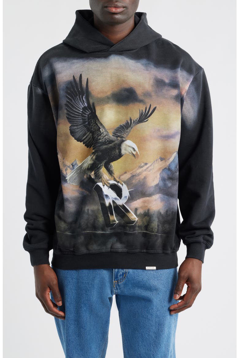 Chrome Flight Graphic Hoodie, Main, color, STAINED BLACK