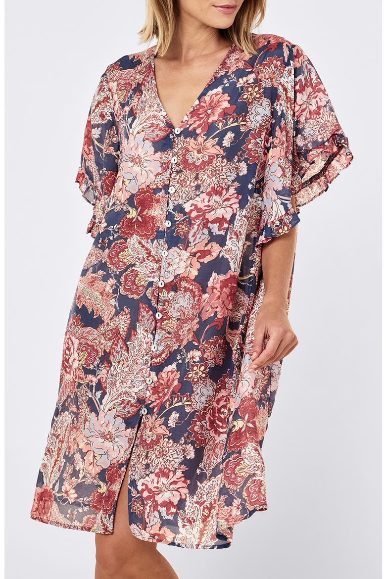 Ella Frill Nightie Nightgown, Alternate, color, BLUE INDIGO