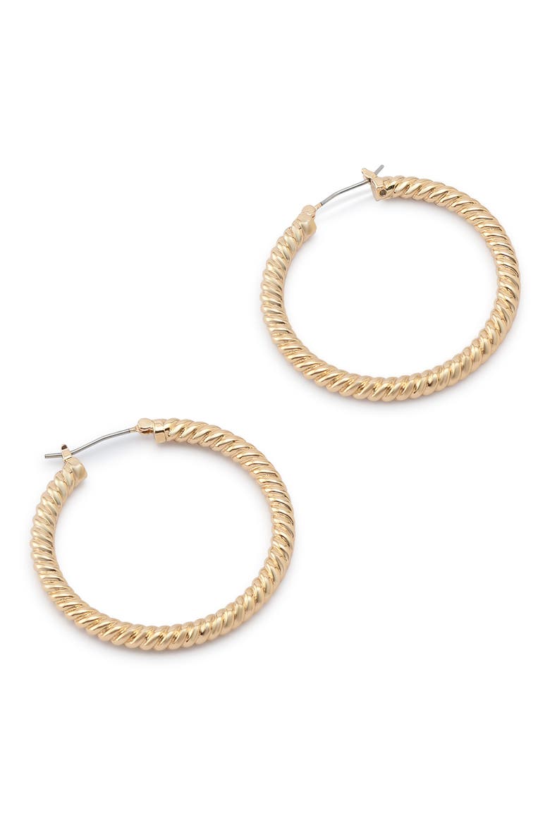 Rope Hoop Earrings, Alternate, color, GOLD