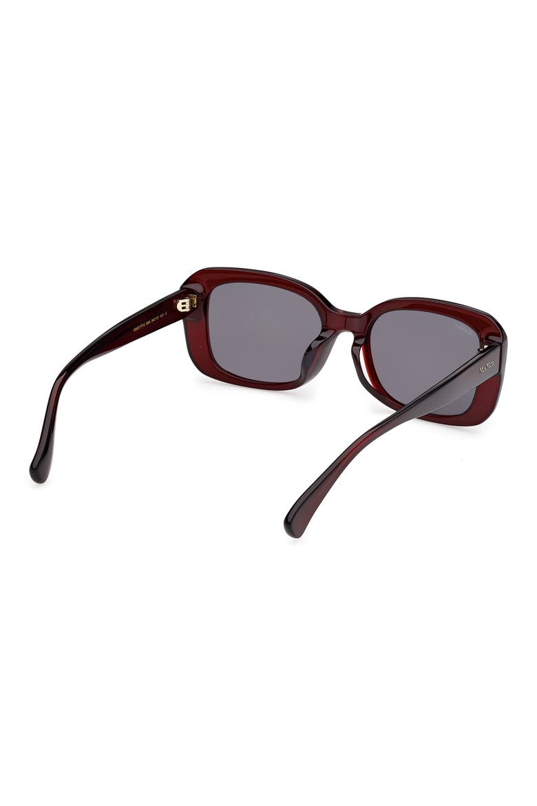 54mm Rectangular Sunglasses, Alternate, color, SHINY BORDEAUX / SMOKE