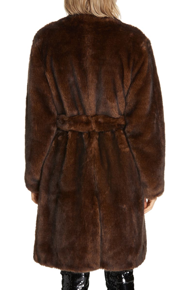 FRAME Faux Mink Fur Robe Coat, Alternate, color, 