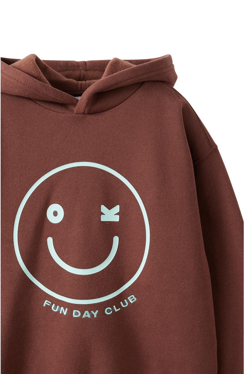 Cotton On Kids Kid's Sammy Oversized Hoodie, Alternate, color, Rocky Road Smiley Face