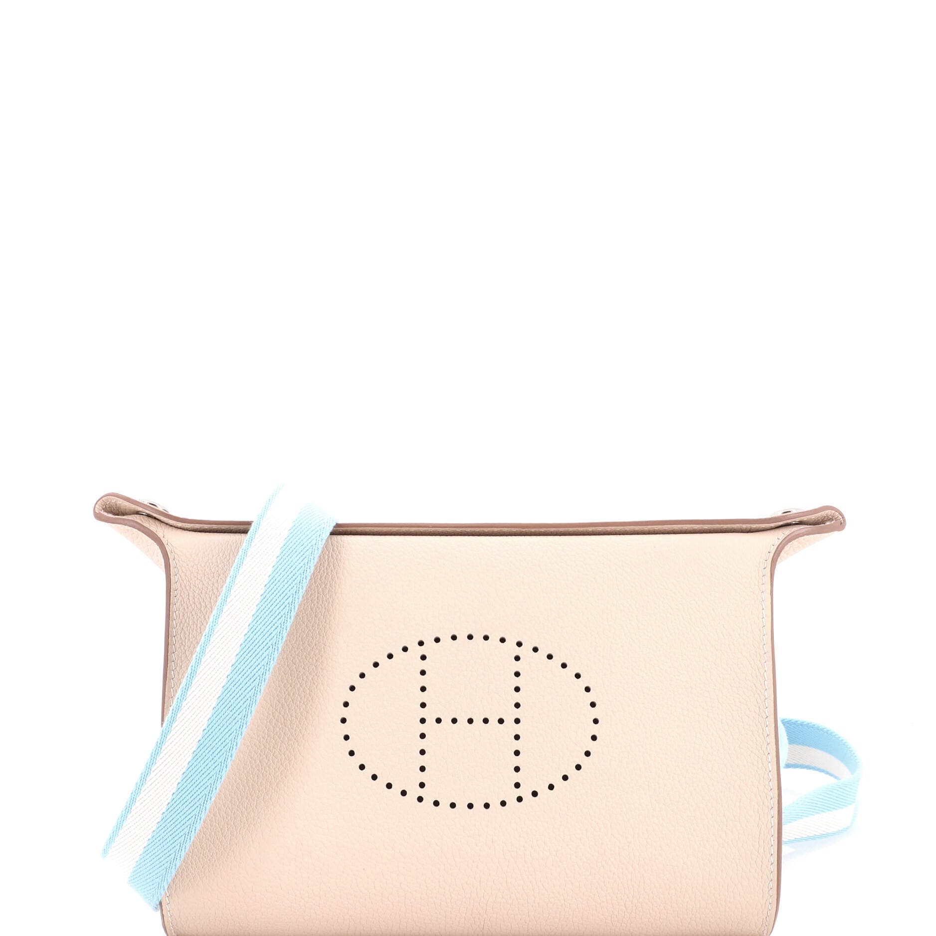 Videpoches Bag with Multicolor Strap Togo, Main, color, White