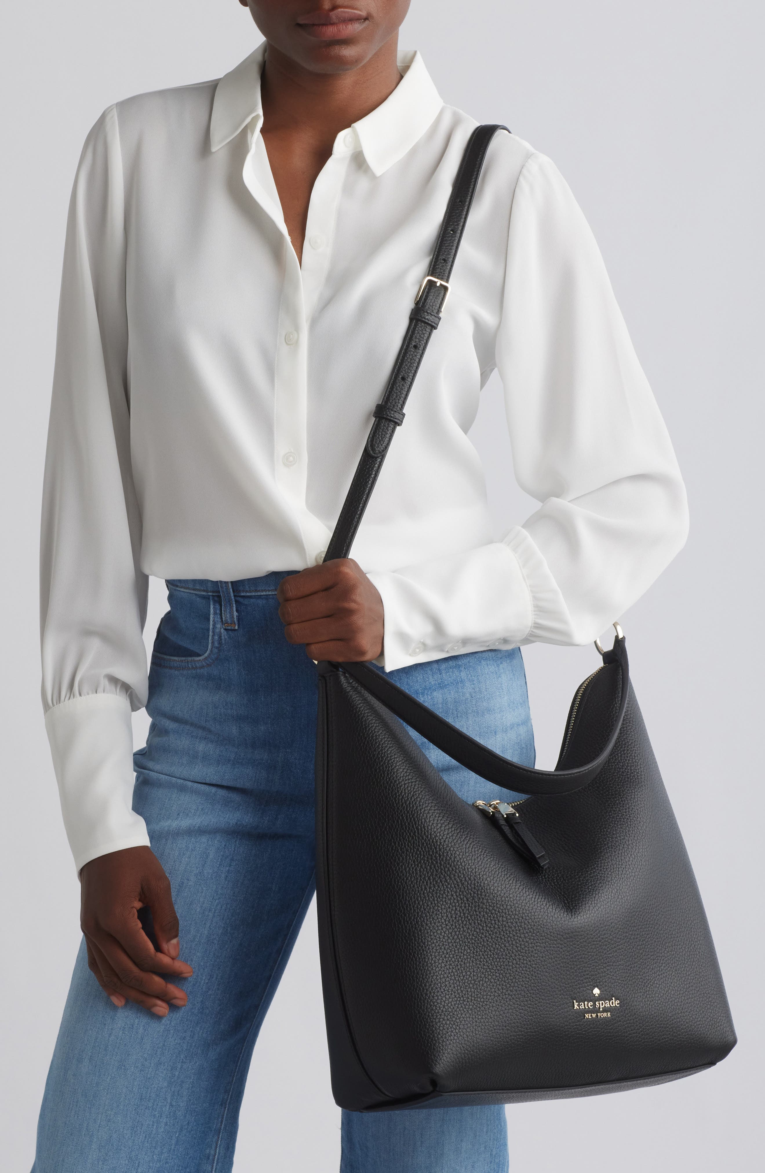 Kate Spade New York leather shoulder bag, Alternate, color, 